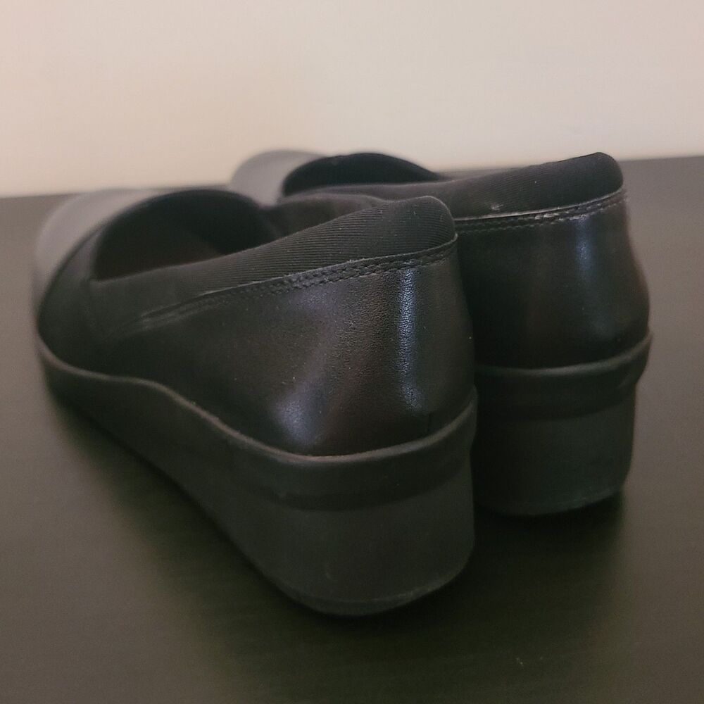 Clarks Women's Suttyn Walk Leather Wedges Black Leather Sz 9.5 New Nwob - Picture 5 of 7